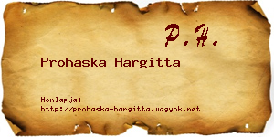 Prohaska Hargitta névjegykártya